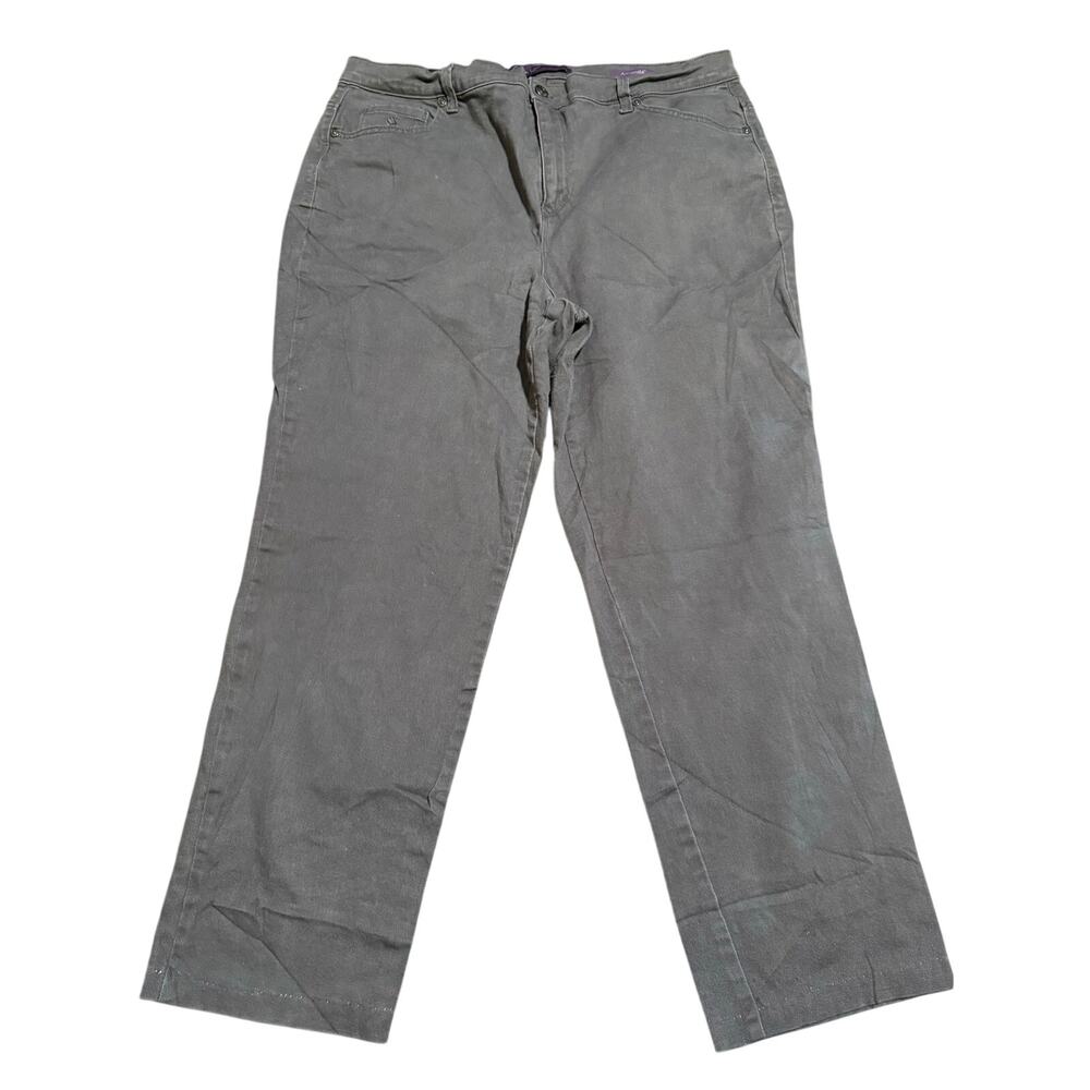 Gloria Vanderbilt Amanda High Rise Jeans, Gray Wash, 27" Inseam, Plus Size 16W